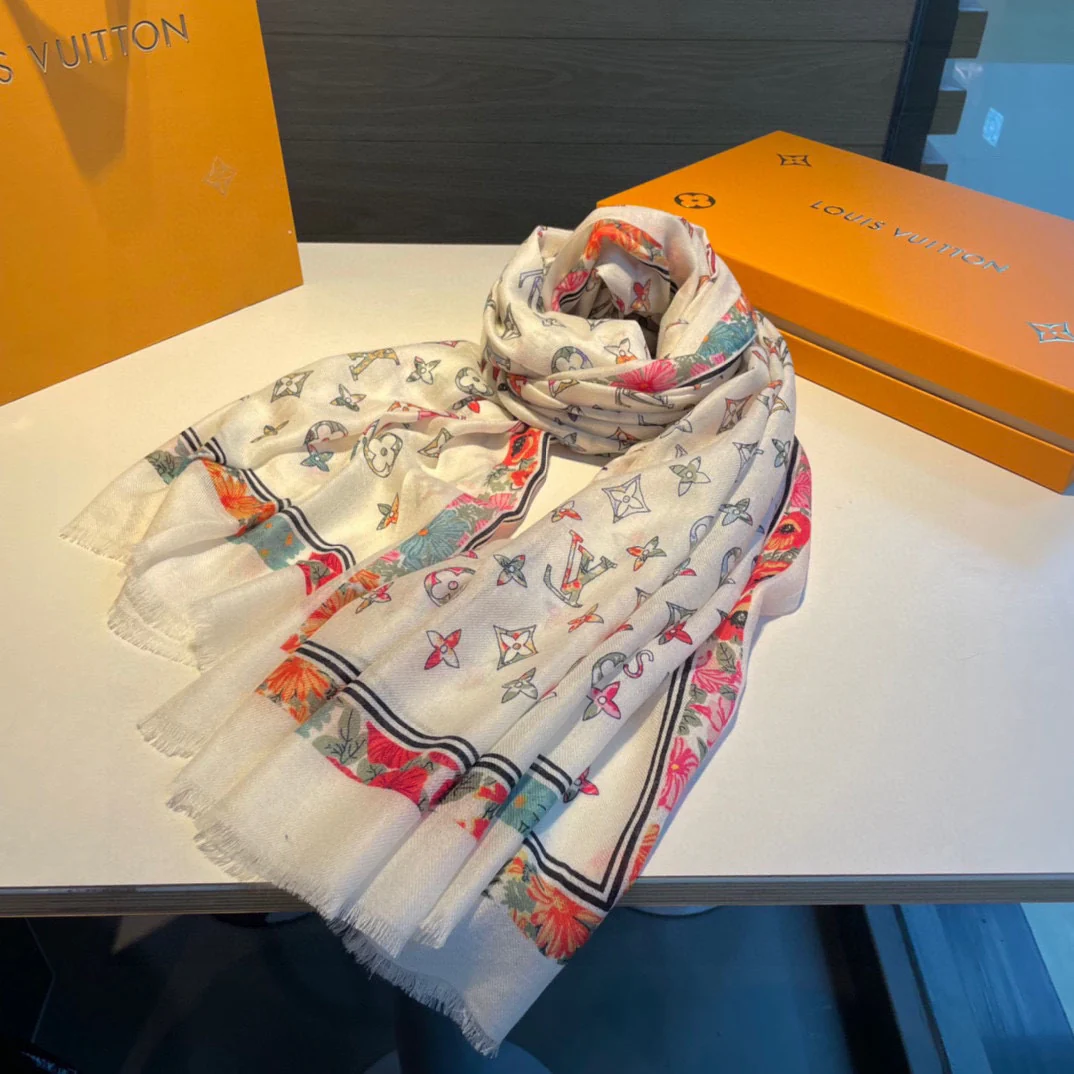 Шелковый шарф LV - 110-200 см - кашемир высшего качества (100%)