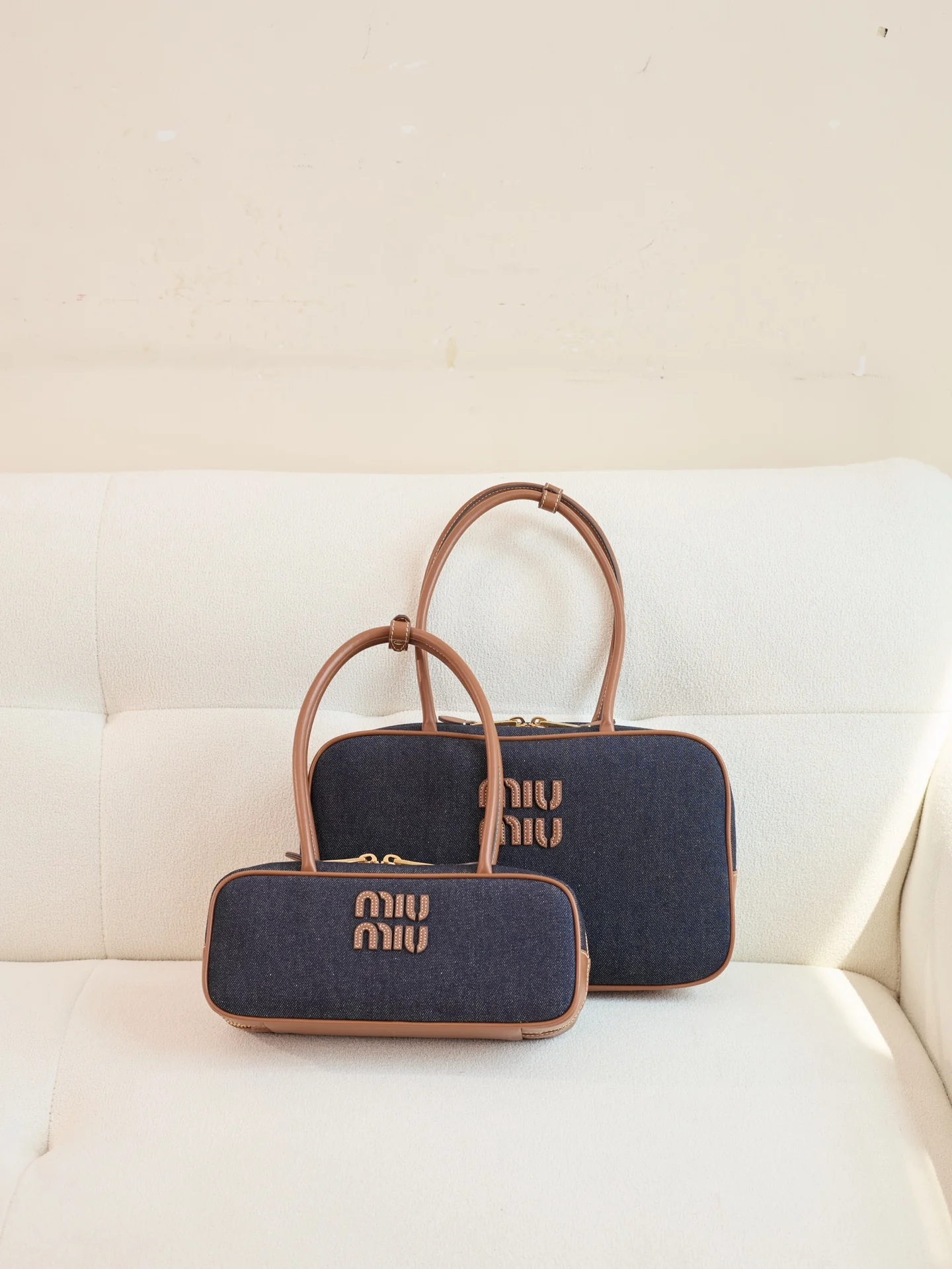 Miu Miu - 5bb163m1250 - Портфель - Большой - Джинсовый