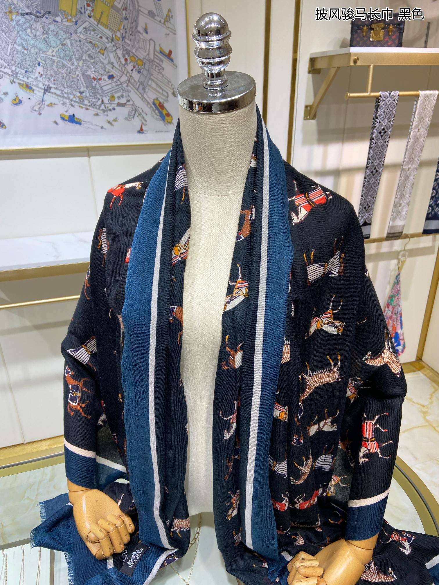 Hermes - Накидка с лошадью - 100-200 Длинный шарф - 100 - Отборный кашемир - 1