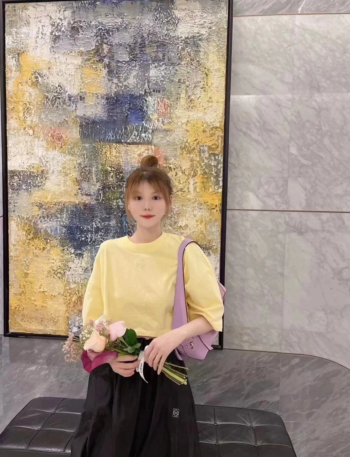 Сумка-хобо Loewe Puzzle, розовато-фиолетовая.