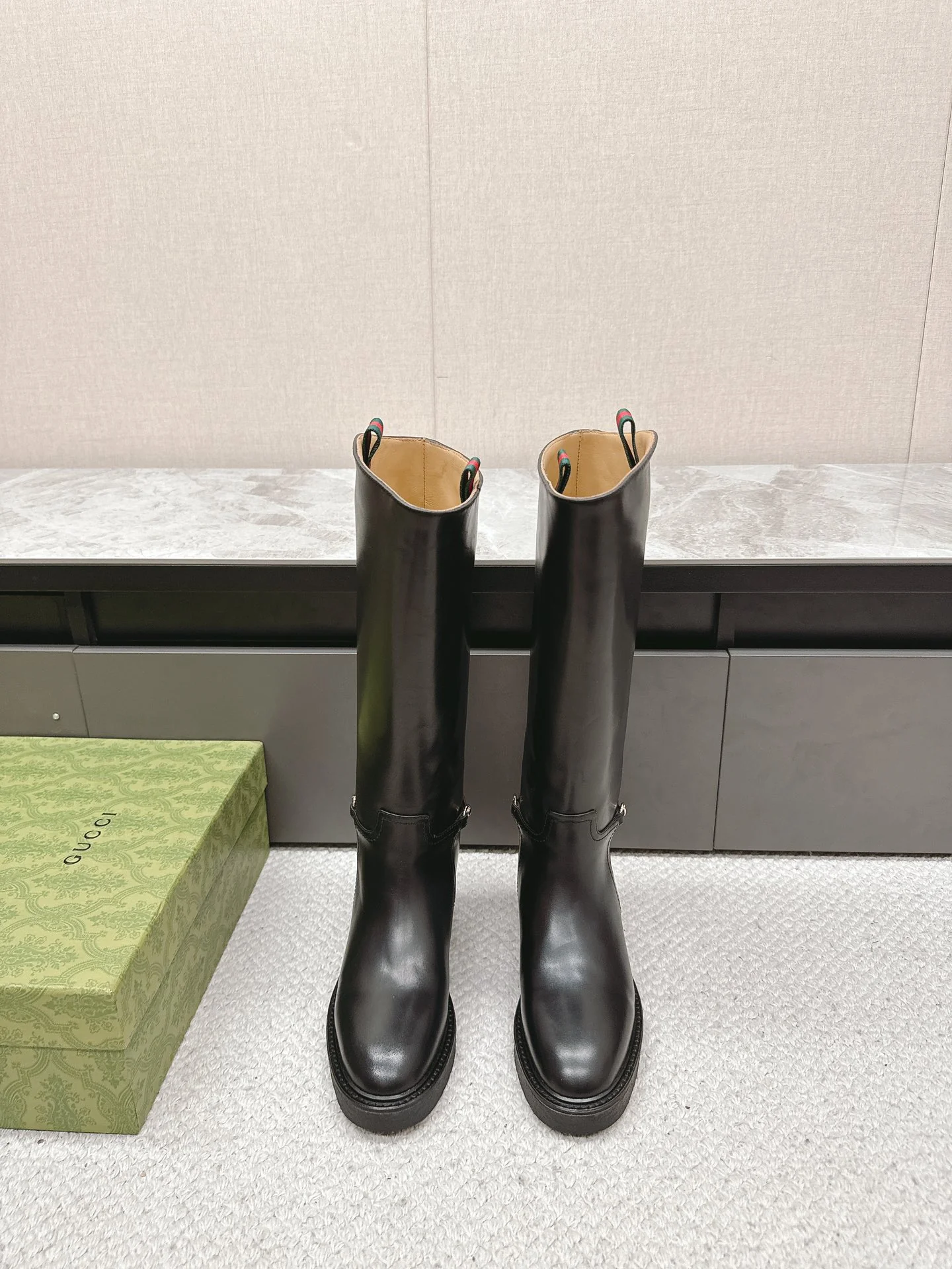 Ботинки для верховой езды Gucci 2024 - черные