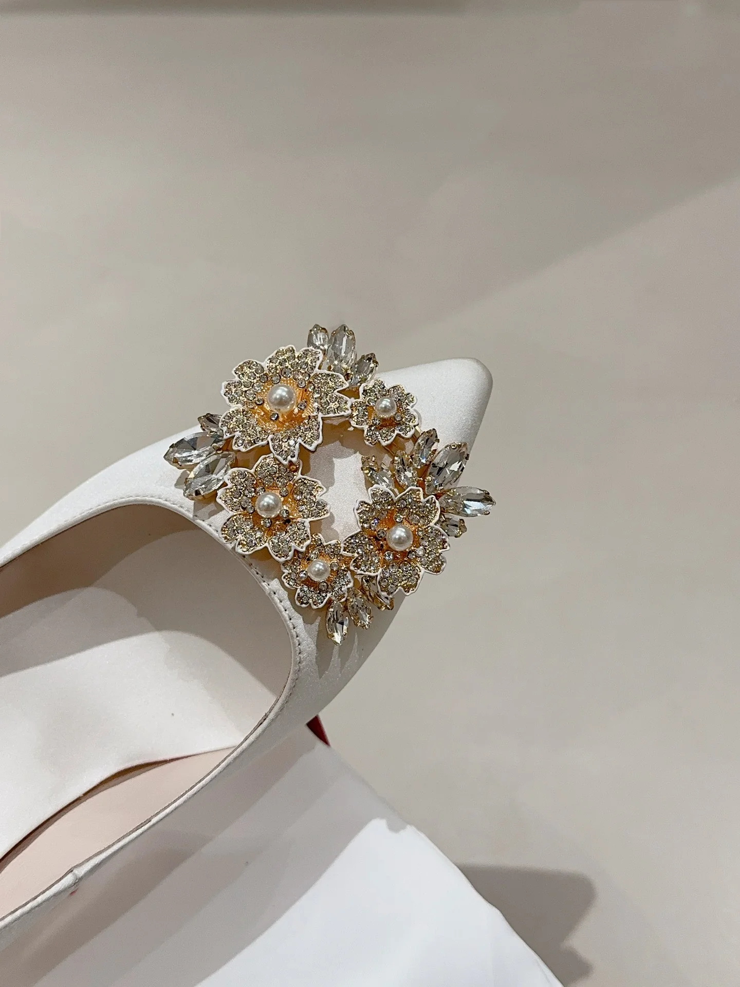 Туфли с квадратным носком и пряжкой - 2024 - Высокие каблуки - Белые