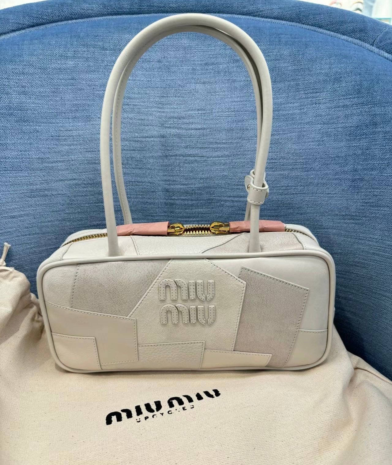Miu Miu 520 Limited Edition - Кожаная сумка-боулинг в стиле пэчворк - Носите и делитесь