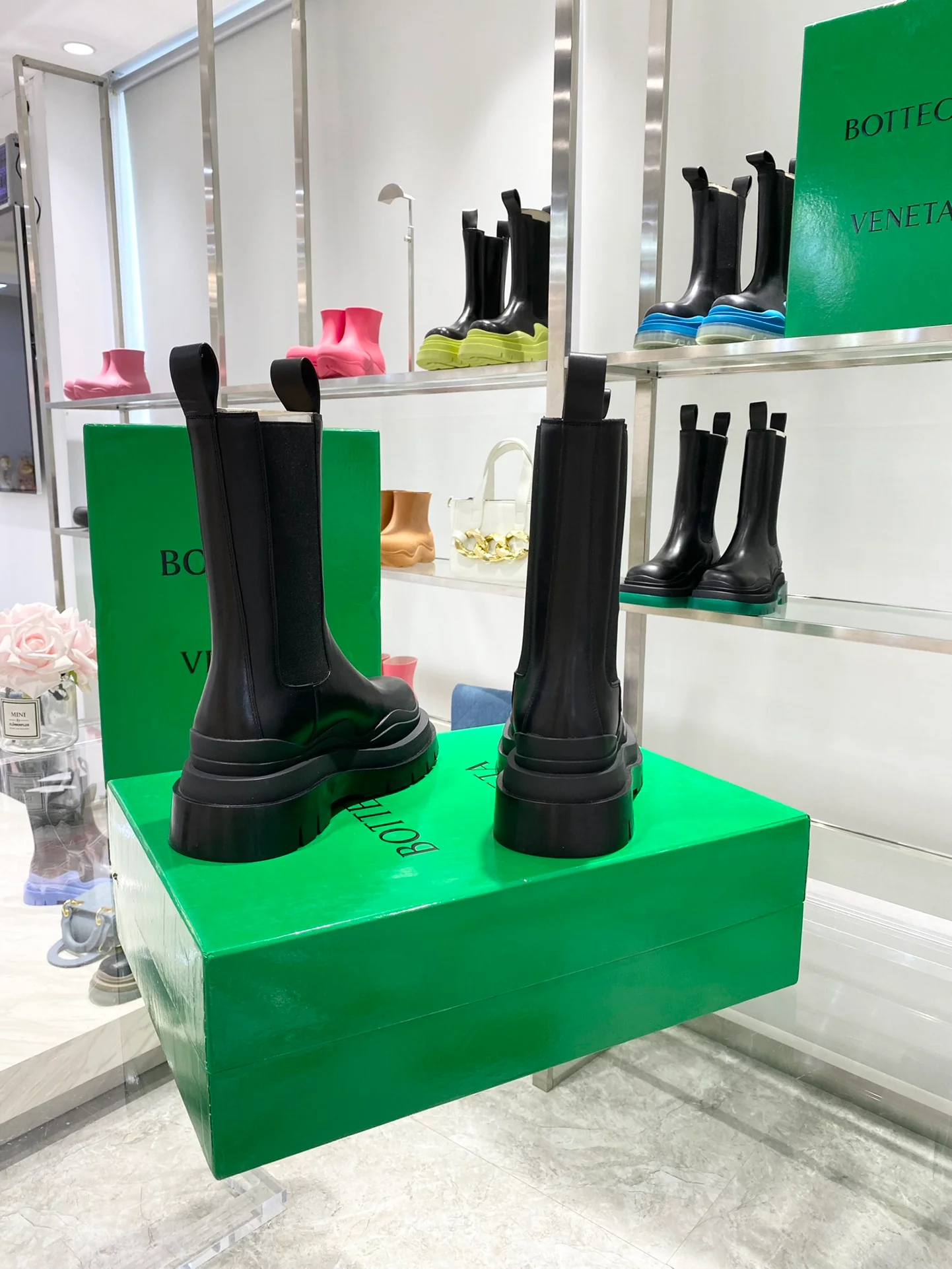 Сапоги BV до середины икры - черные