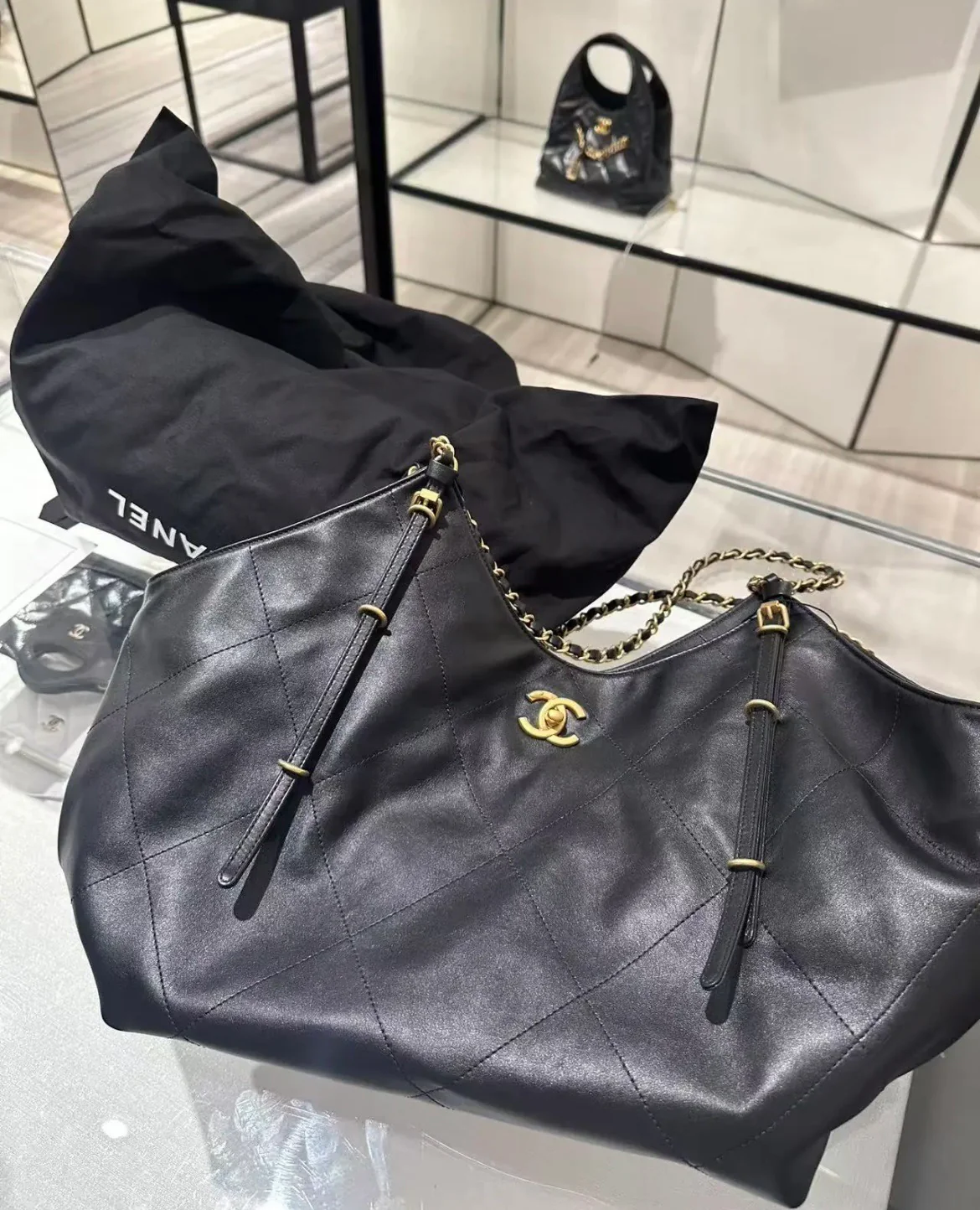 Большая сумка-шоппер 25s - черная