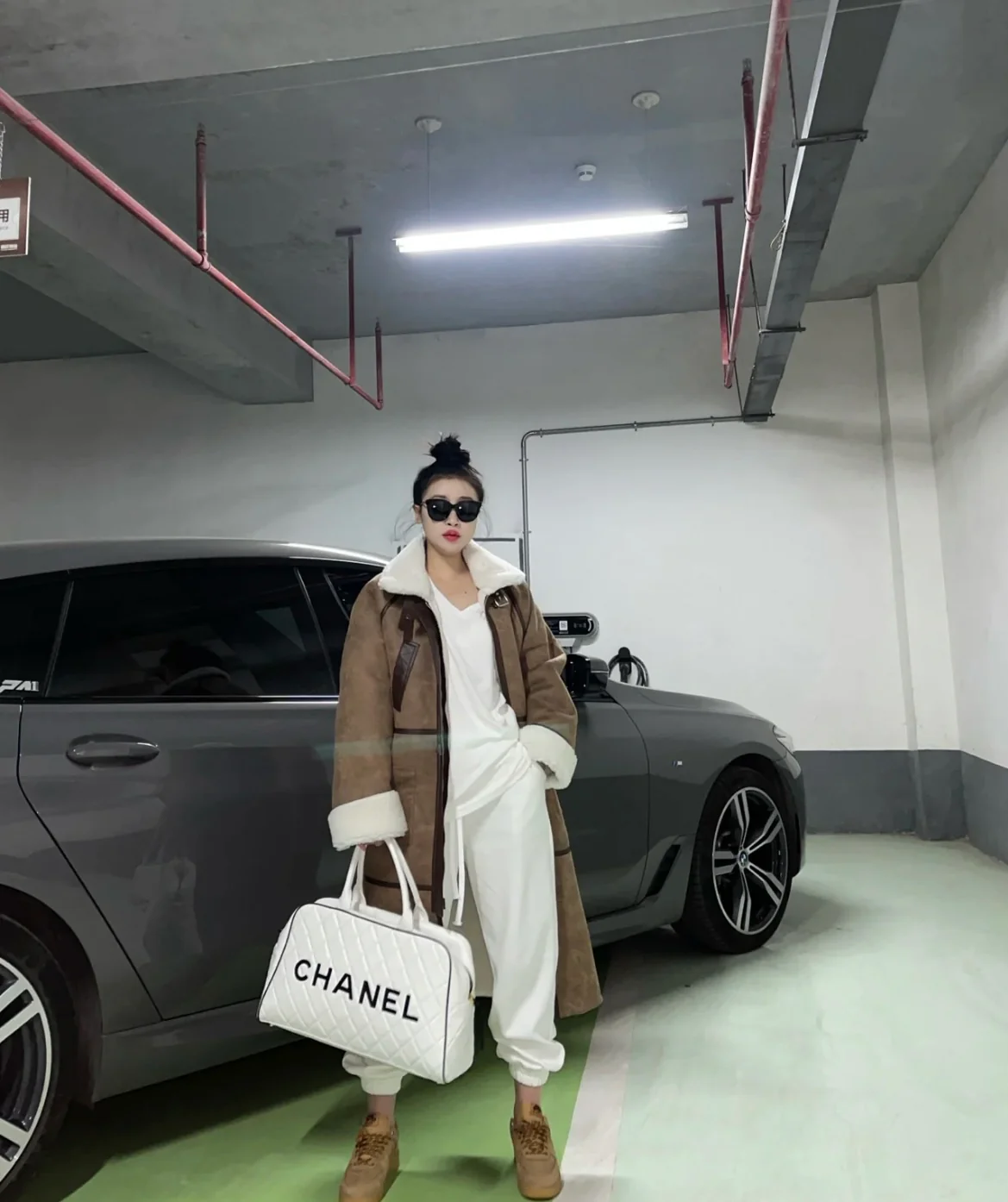 Сумка для переноски шаров для боулинга 25 пенсов - белая.