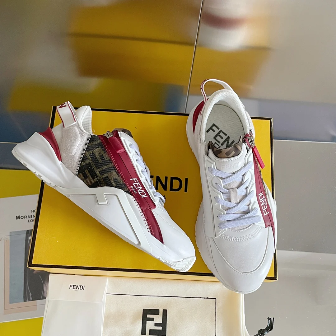 Fendi - Повседневные кроссовки - Белый канвас с монограммой