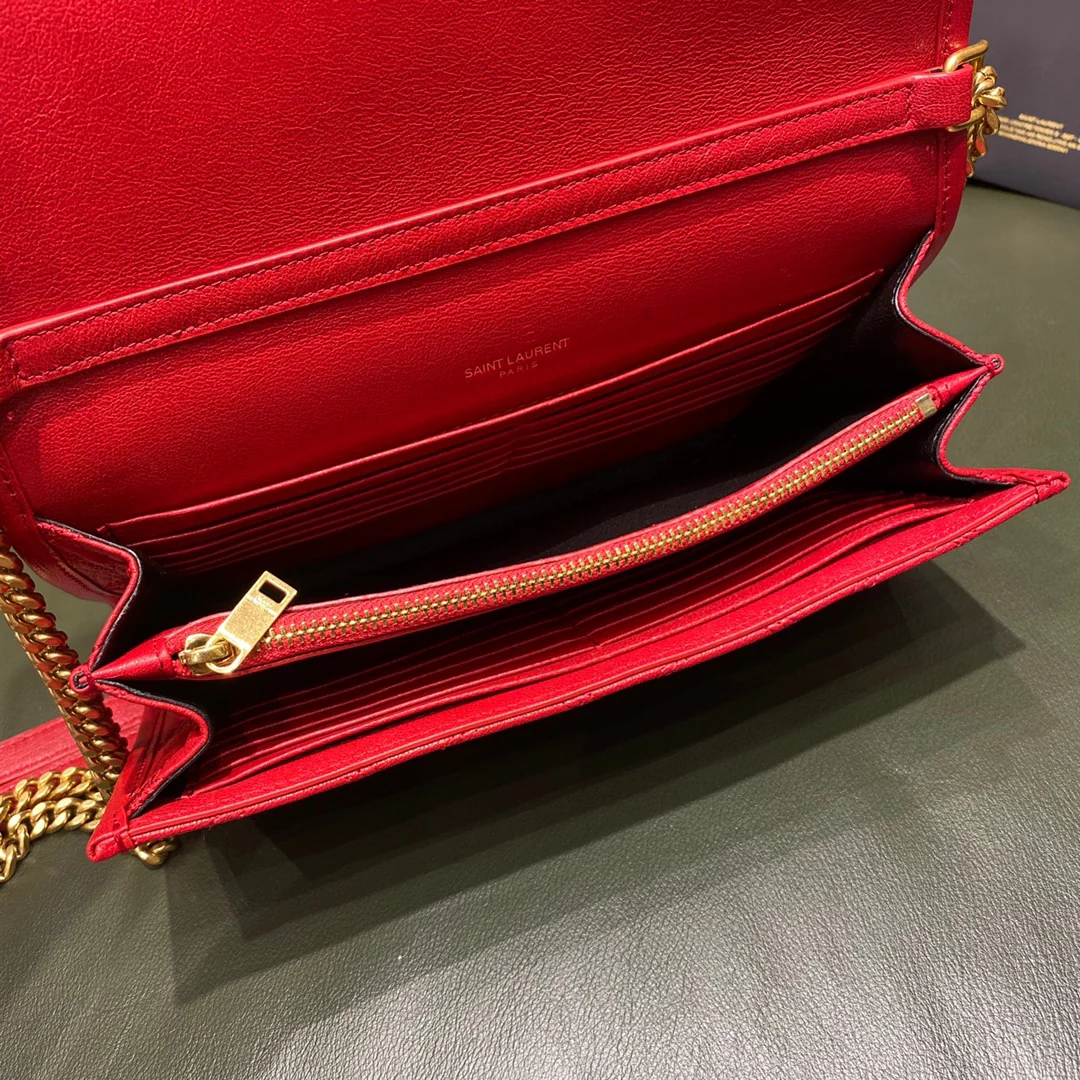 Сумка YSL-Becky из овечьей кожи с ромбовидной стёжкой и цепочкой - 2 шт.