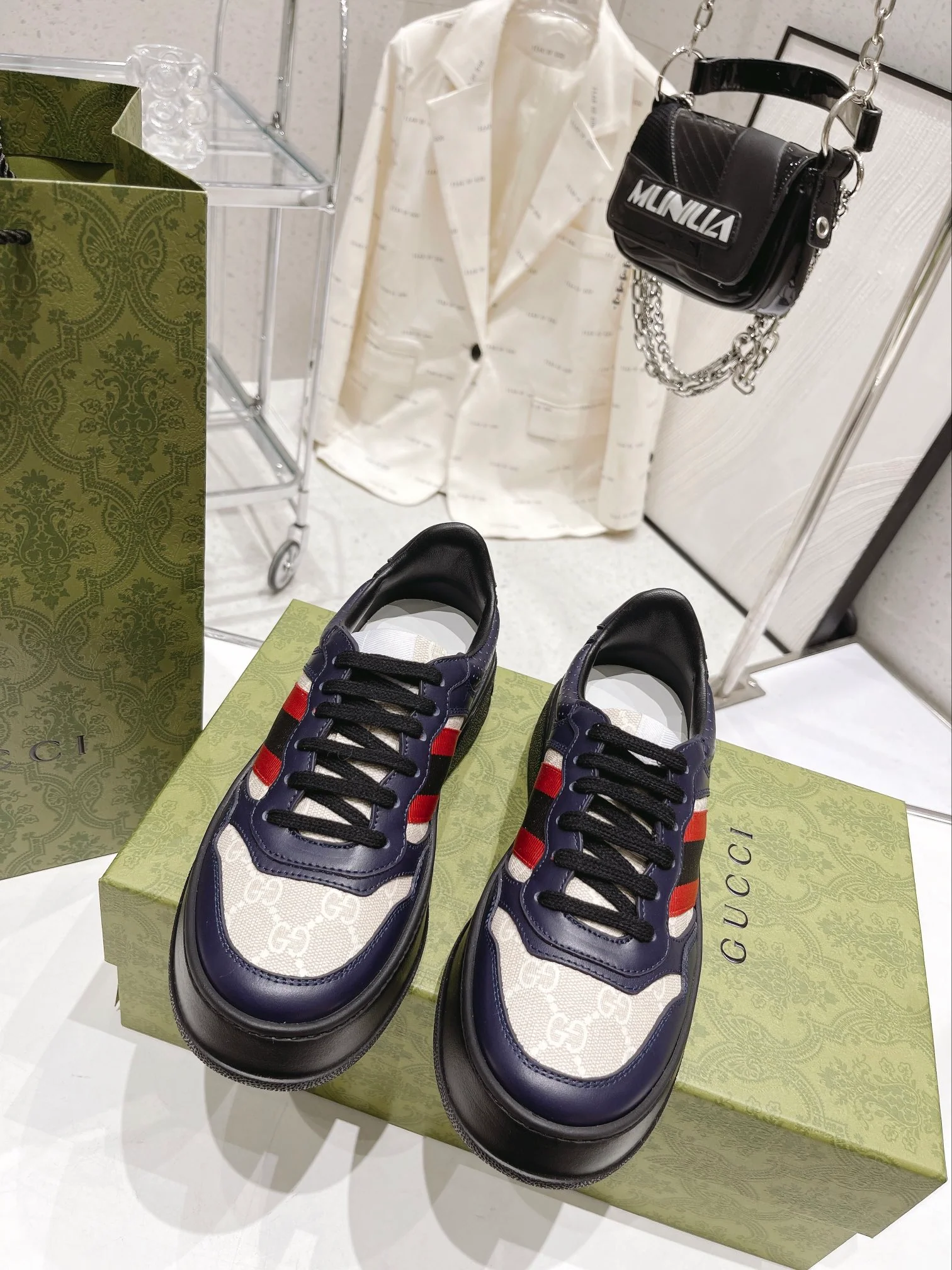 Кроссовки Gucci Chunky B Series на платформе - унисекс - черные