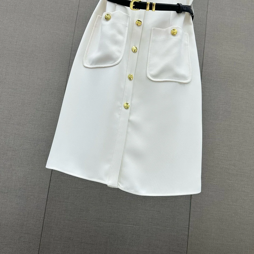 Celine-2404 - Элегантный комбинезон в стиле рабочей одежды с круглым вырезом