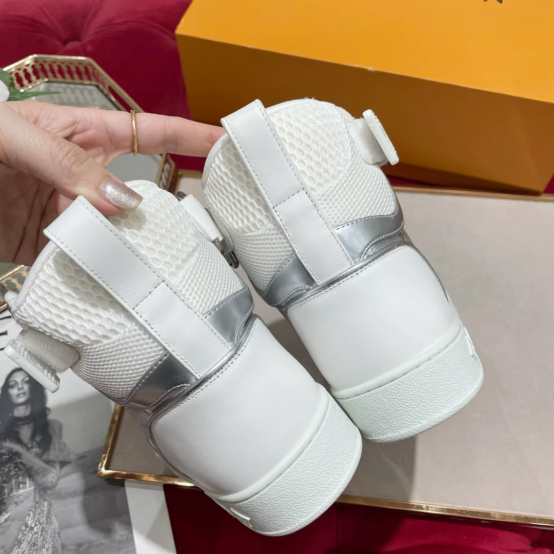 Обувь LV - кроссовки LV - высокие - повседневная обувь - серебристый