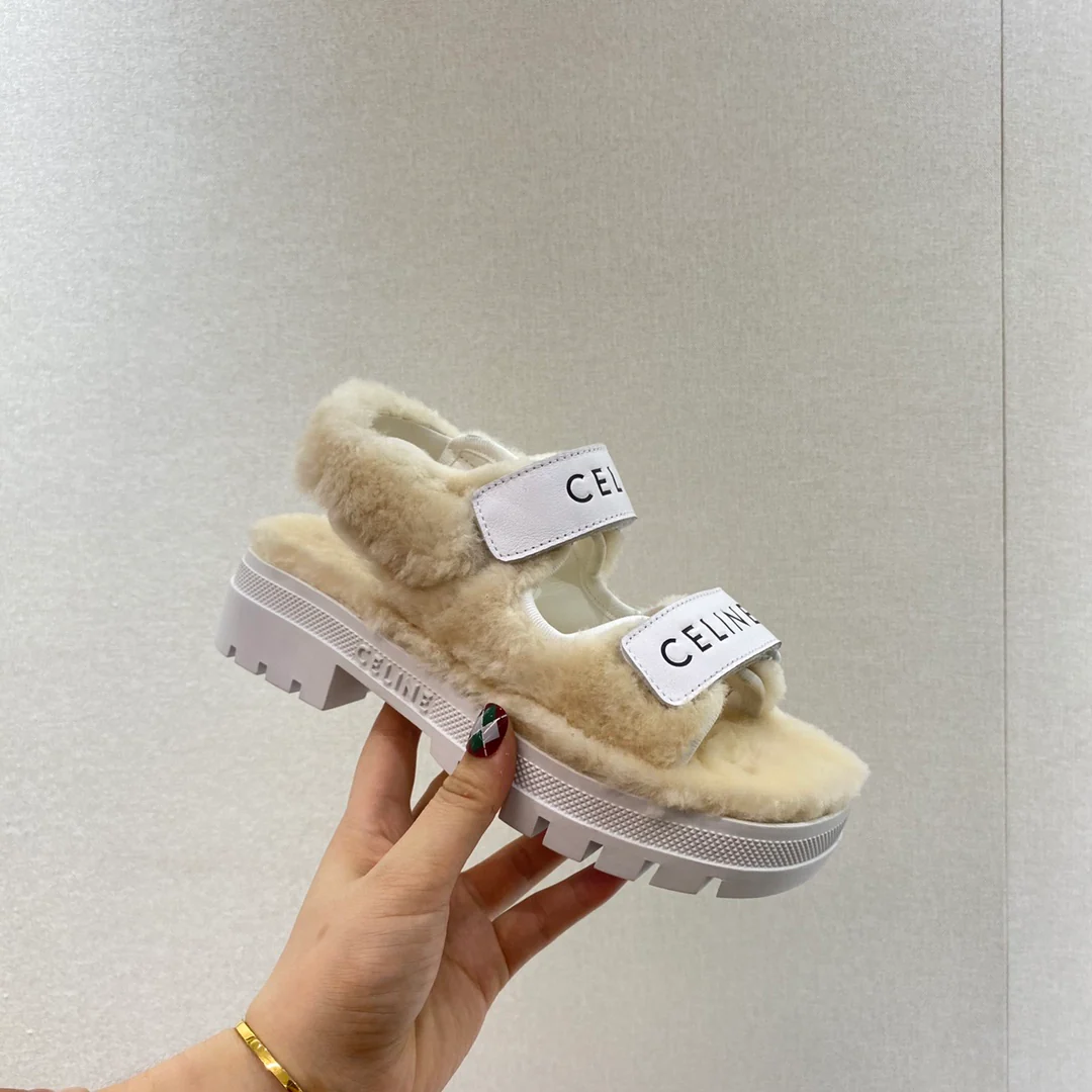 Celine - Классические меховые сандалии