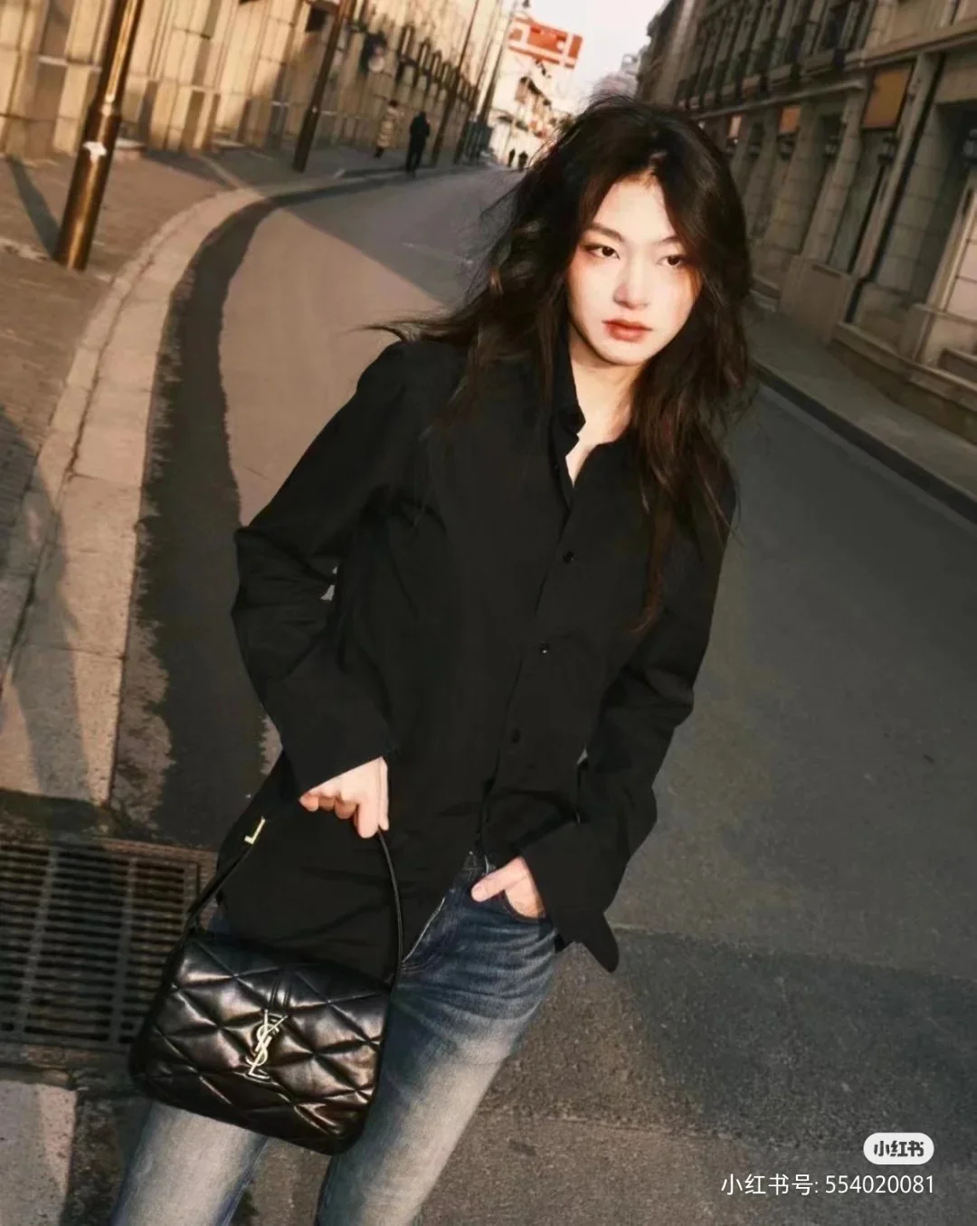 Сумка через плечо YSL-le-57 - черная