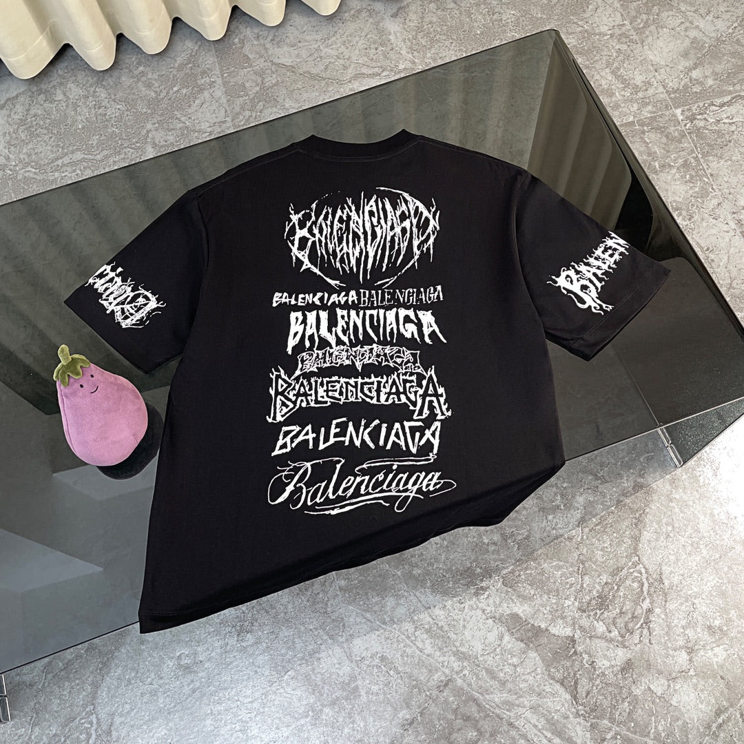 Футболка Balenciaga 2404 ?Год Дракона?, лимитированная серия, с круглым вырезом и коротким рукавом — черная.