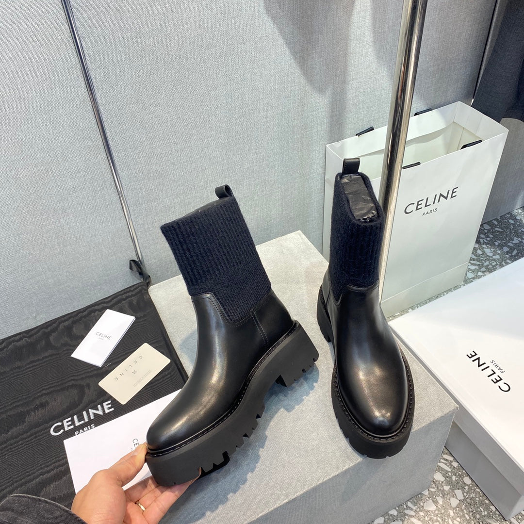 Celine - Вязаные ботинки-носки с закругленным носком