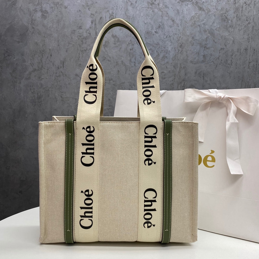 Сумка-тоут Chloe Woody - Средний размер - Зеленая