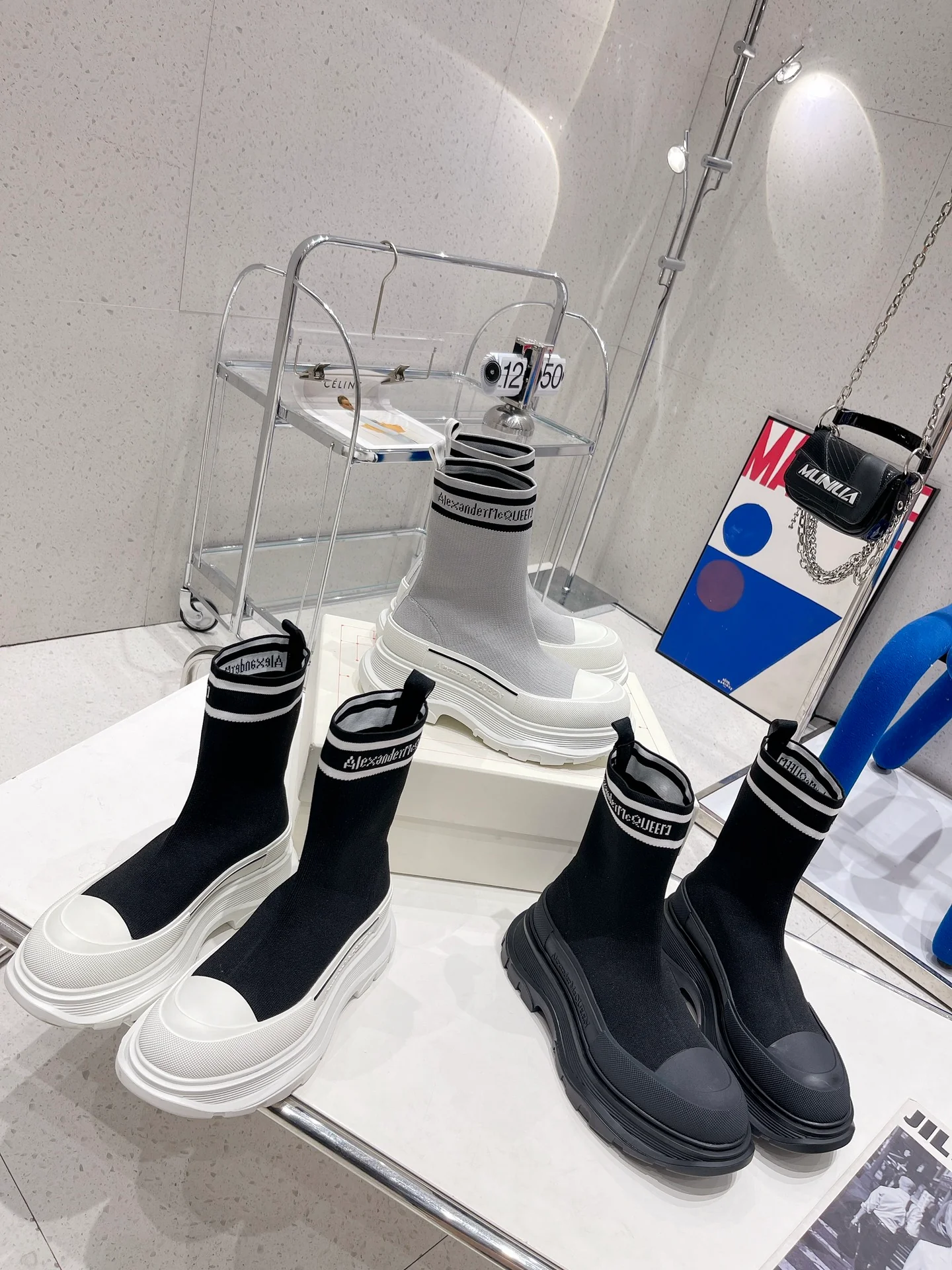 McQueen - Вязаные ботинки-носки, увеличивающие рост - 5 см