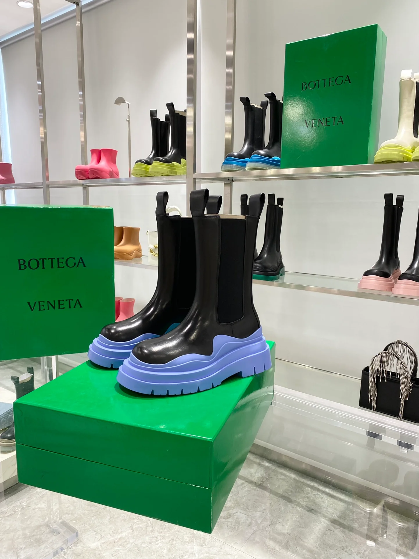 Ботинки на платформе BV Baby Blue до середины икры