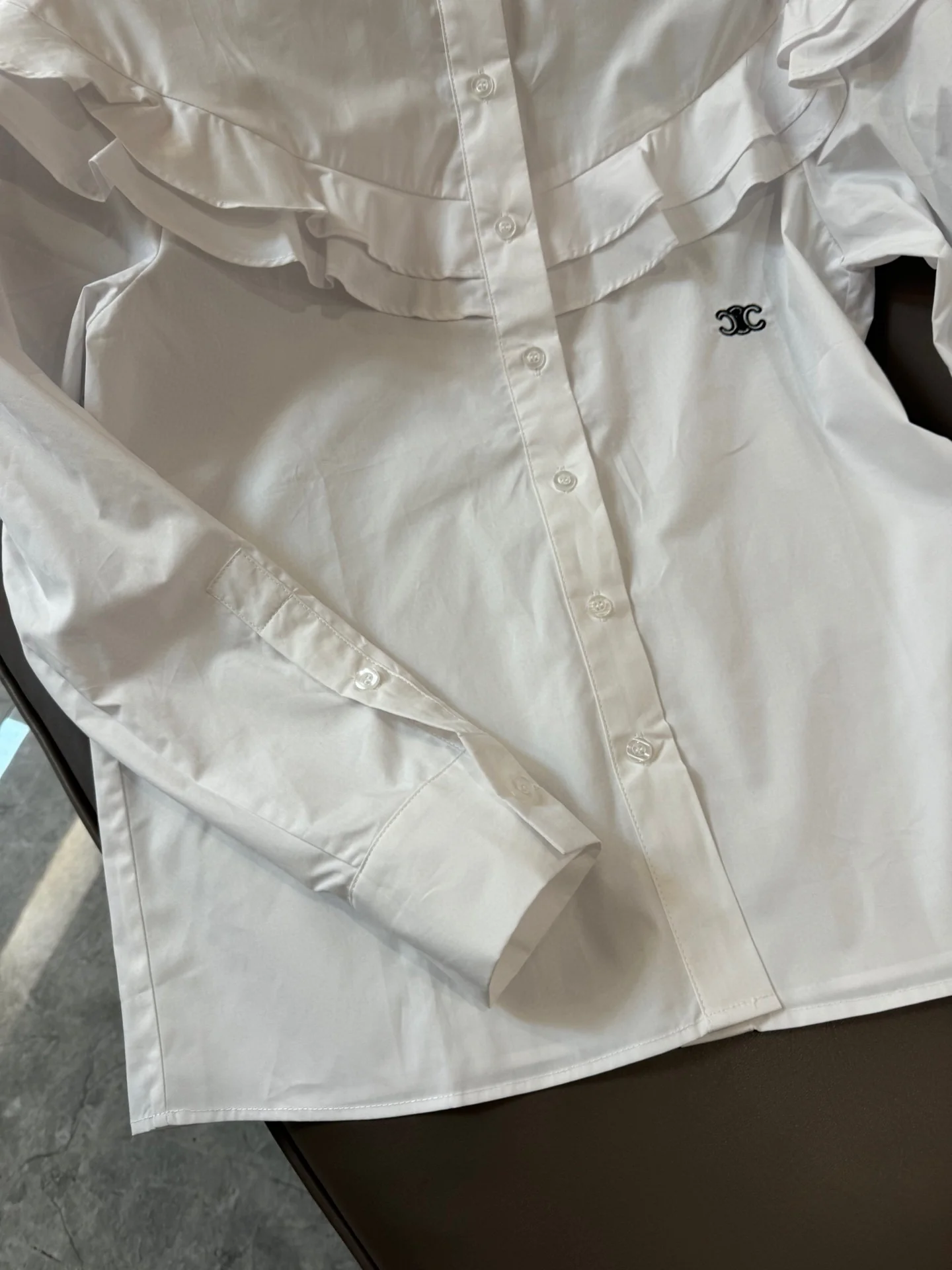 Рубашка с длинными рукавами из хлопка Celine-2403 с оборками