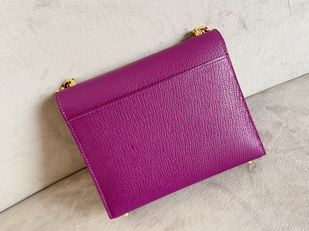 Hermes Verrou Mini Goatskin P9 Anemone Purple Gold Buckle