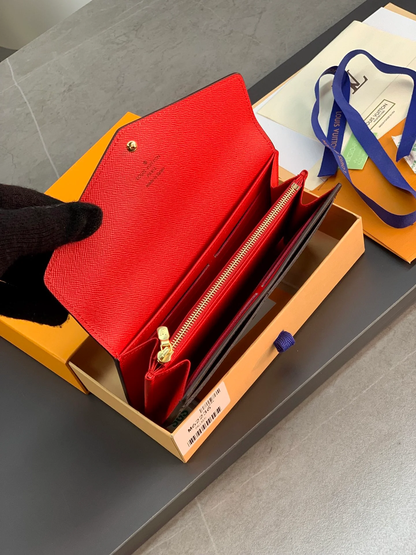 LV-m62236-Кошелек-конверт-Красный