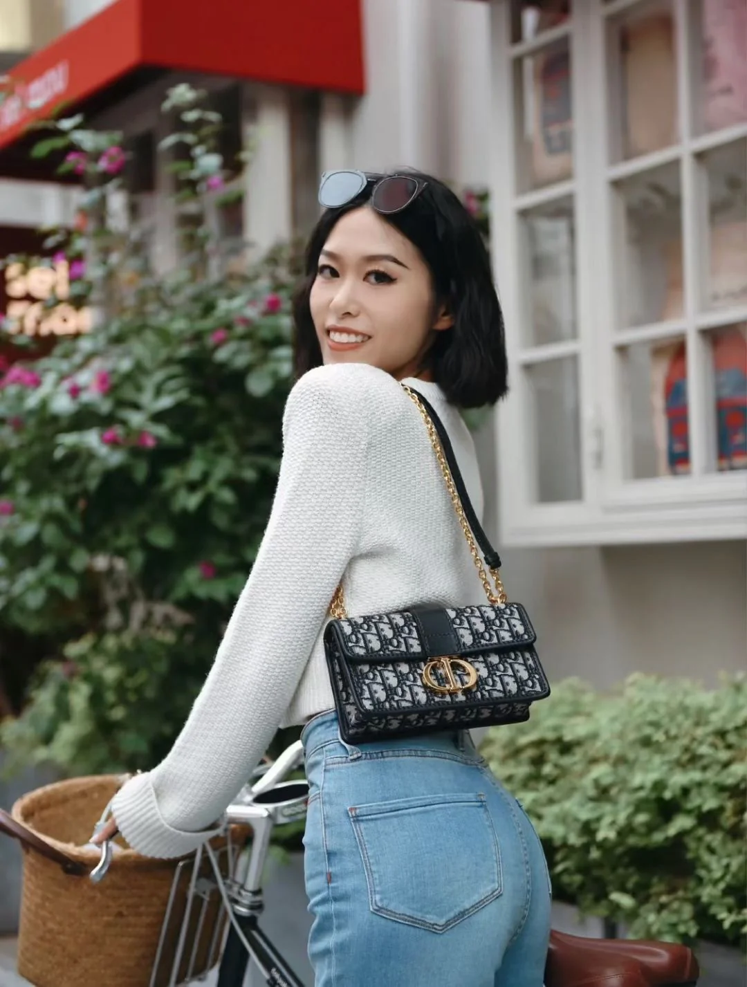 Сумка Dior 30 Montaigne - Monogram Blue - 21 см