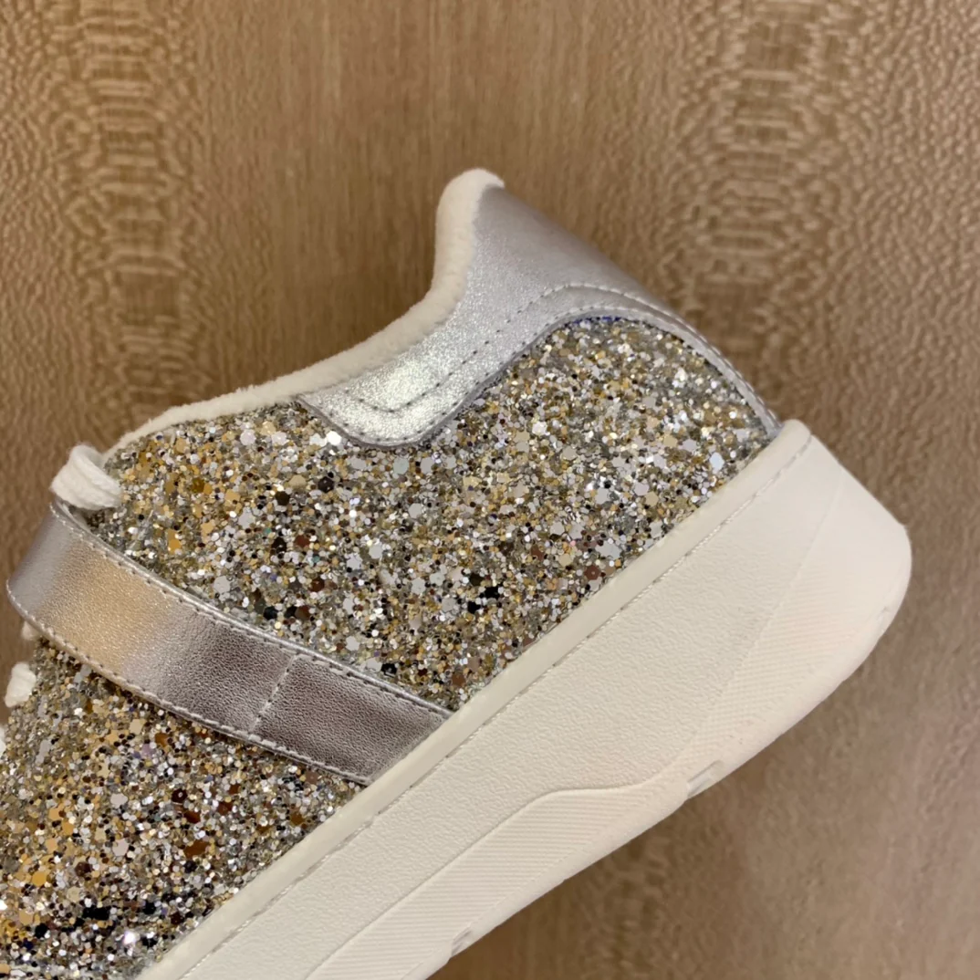 Кроссовки Jimmy Rhinestone Buckle White Sneakers Series - Облегающая обувь - 2
