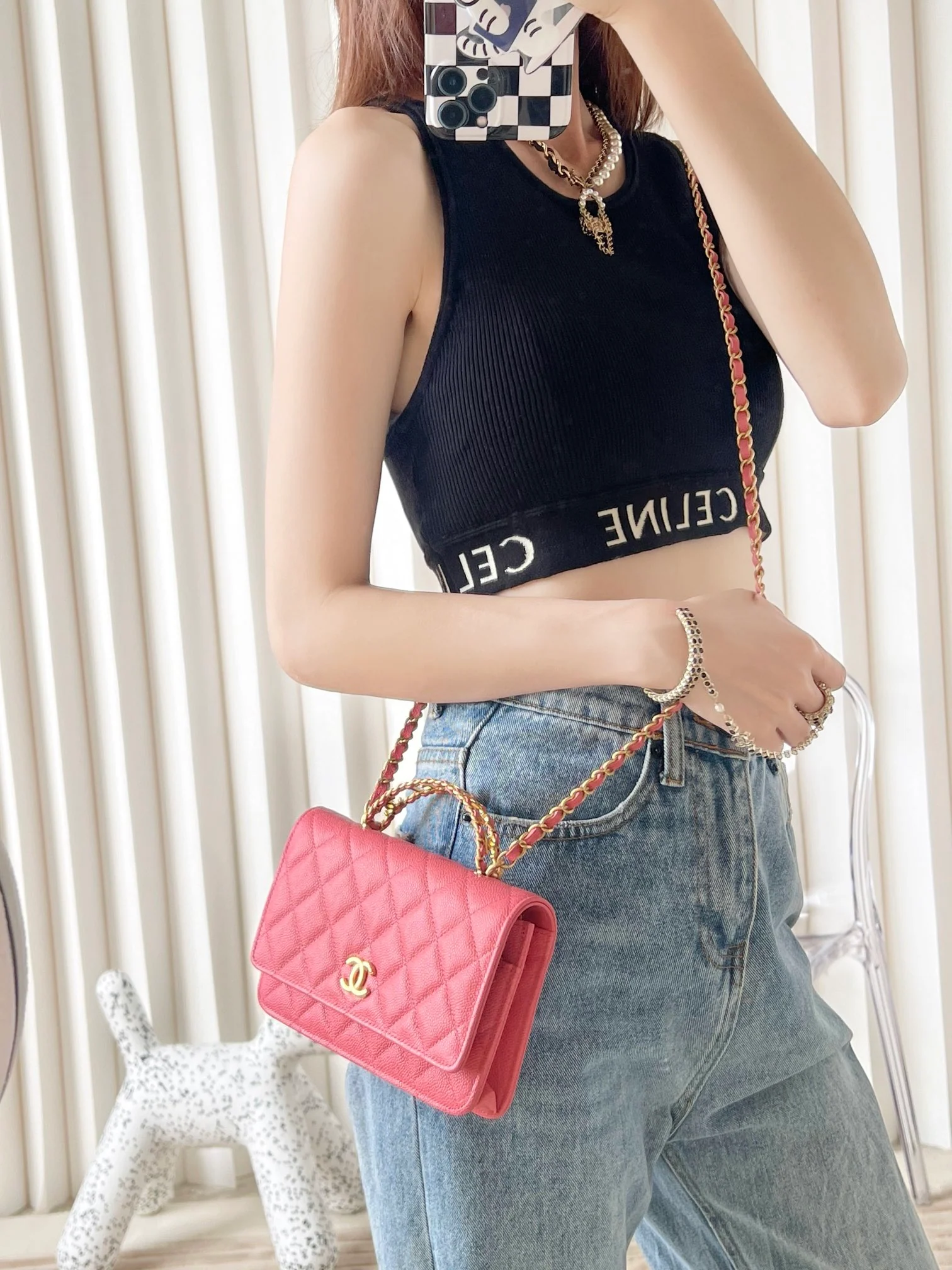 Ручка для письма Chanel 2022 WOC, розово-золотой шарик