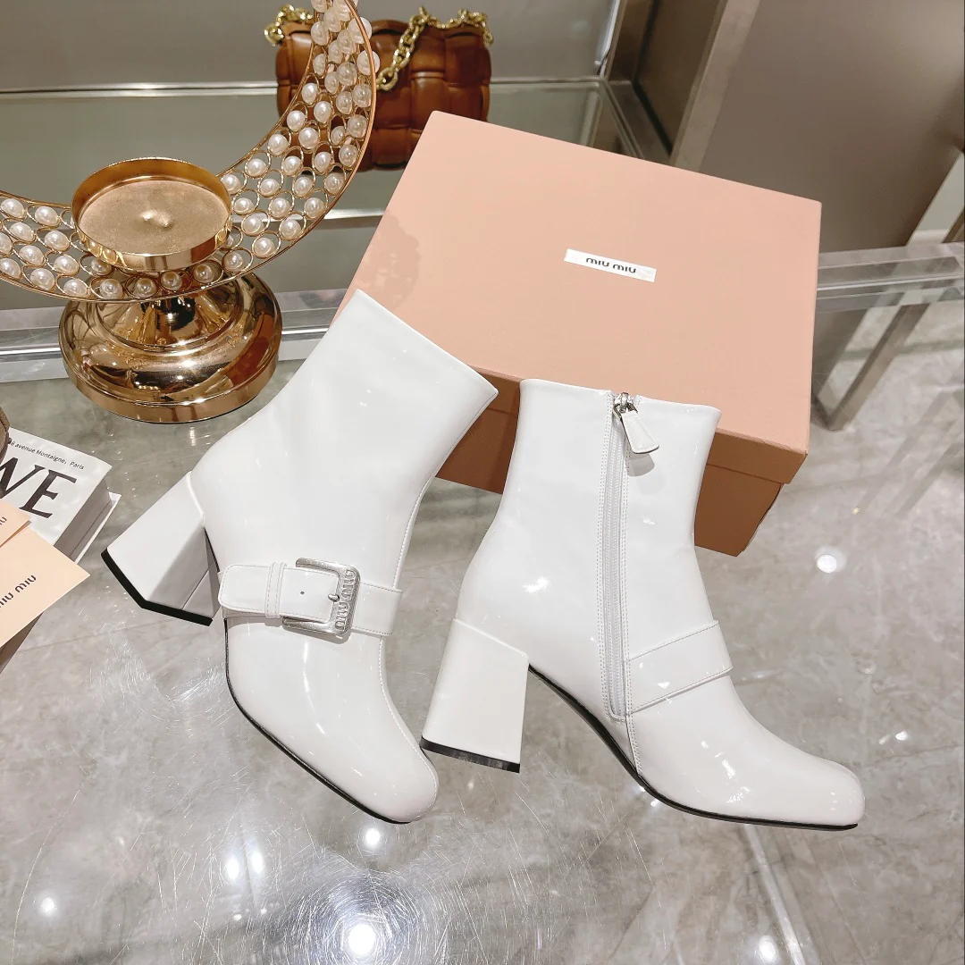 Ботильоны Miu Miu 22 на молнии с металлической пряжкой