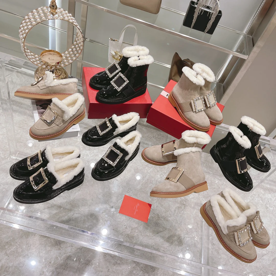 Новые уникальные ботильоны на каблуке RV, улучшенная версия, шерстяные ботинки - 1