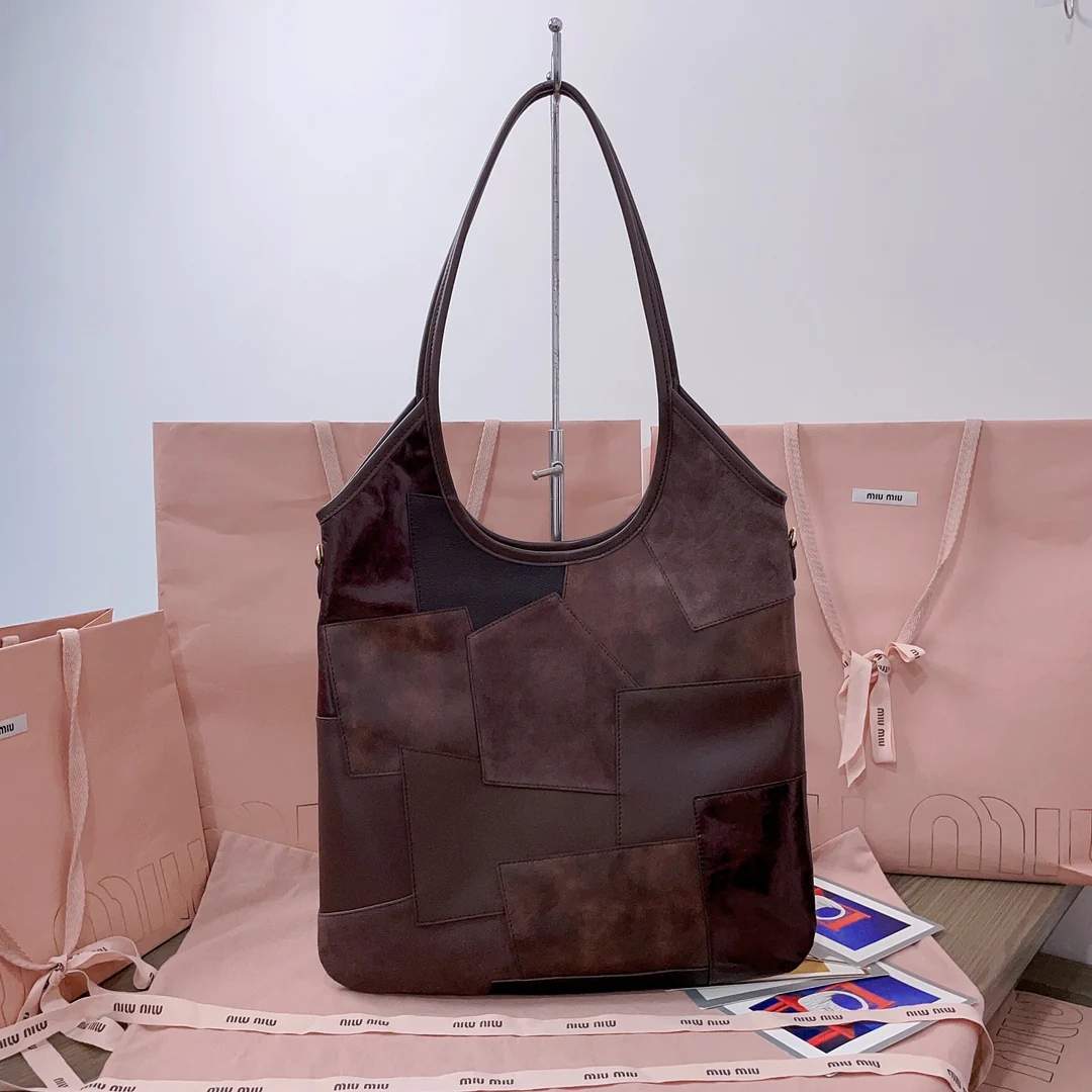 Сумка-тоут Miu Miu 5bg231 Isetan Limited Edition - Большая - Кожа и коричневая отделка