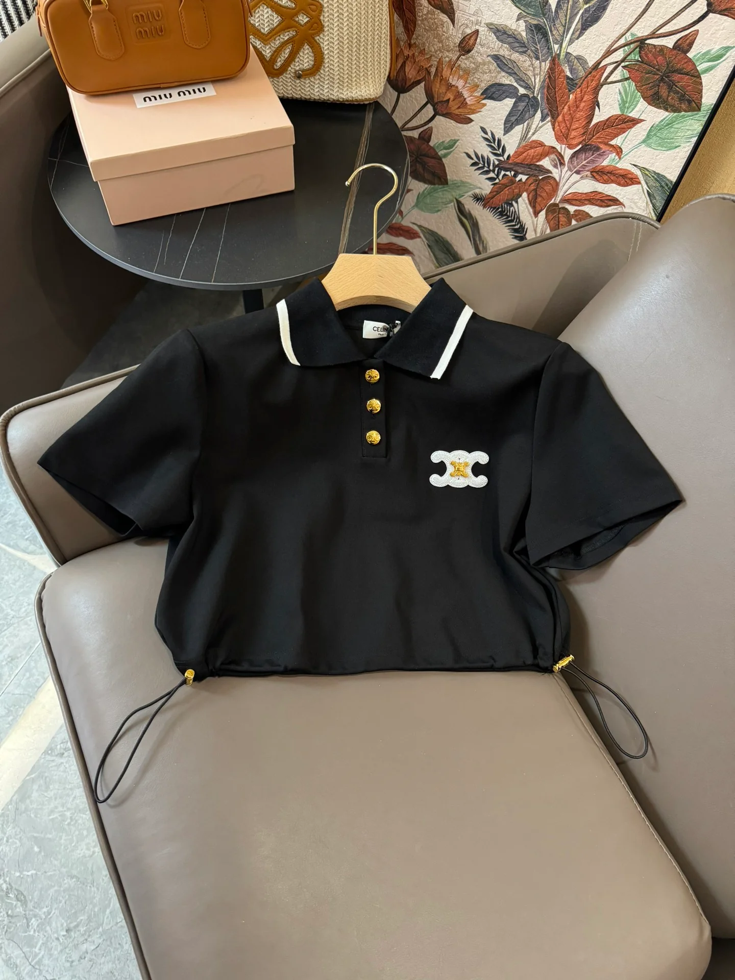 Комплект из рубашки-поло с коротким рукавом Celine 2404 - черный