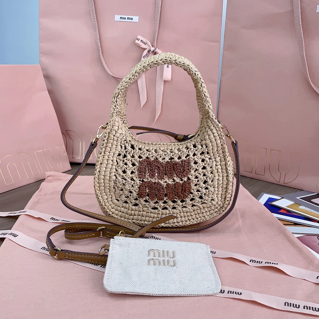 Сумка Miu Miu 5bc125 из льняной ткани, цвет хаки.