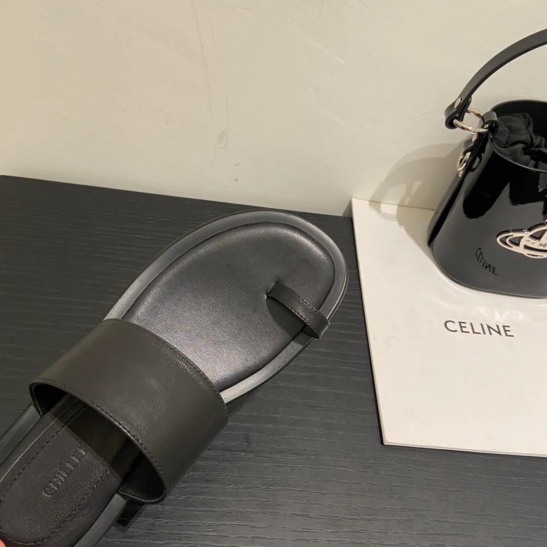 Celine - Тапочки на платформе из овечьей кожи