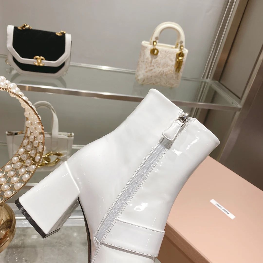 Miu Miu - Ботильоны 22s с застежкой-молнией и металлической пряжкой - 3