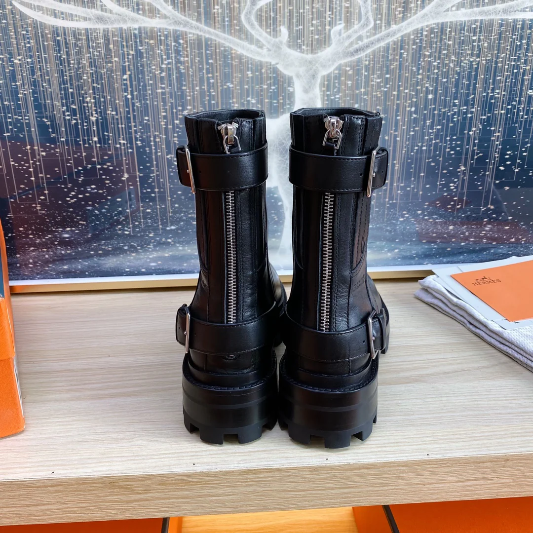 Классические ботильоны Hermes 2023 года - черные