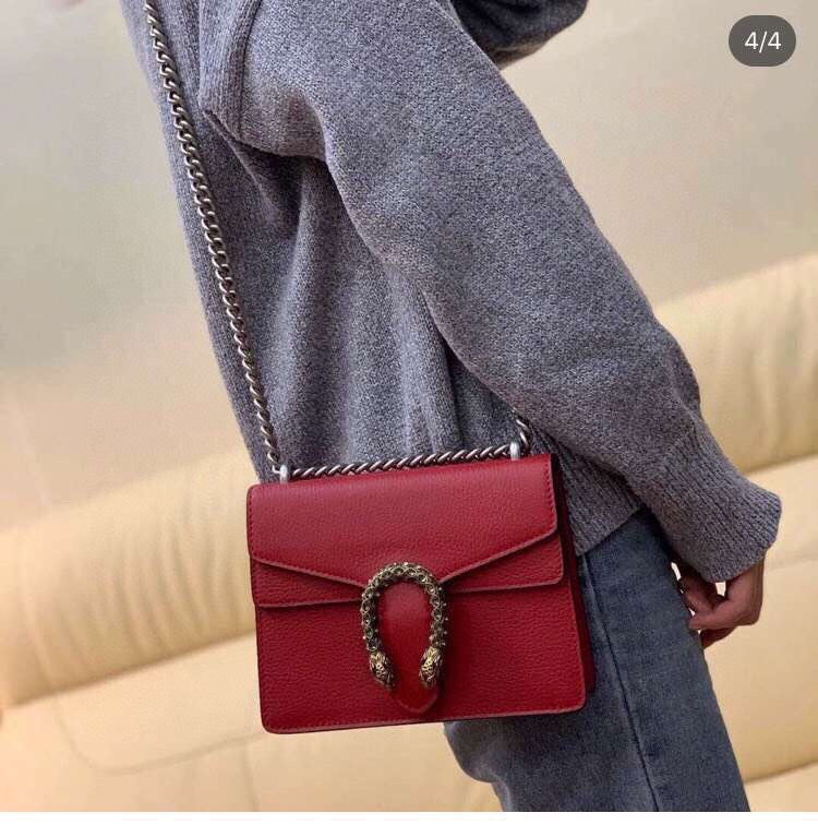 Сумка Gucci Dionysus (маленькая) в цвете ?Личи красный? — классический цвет.