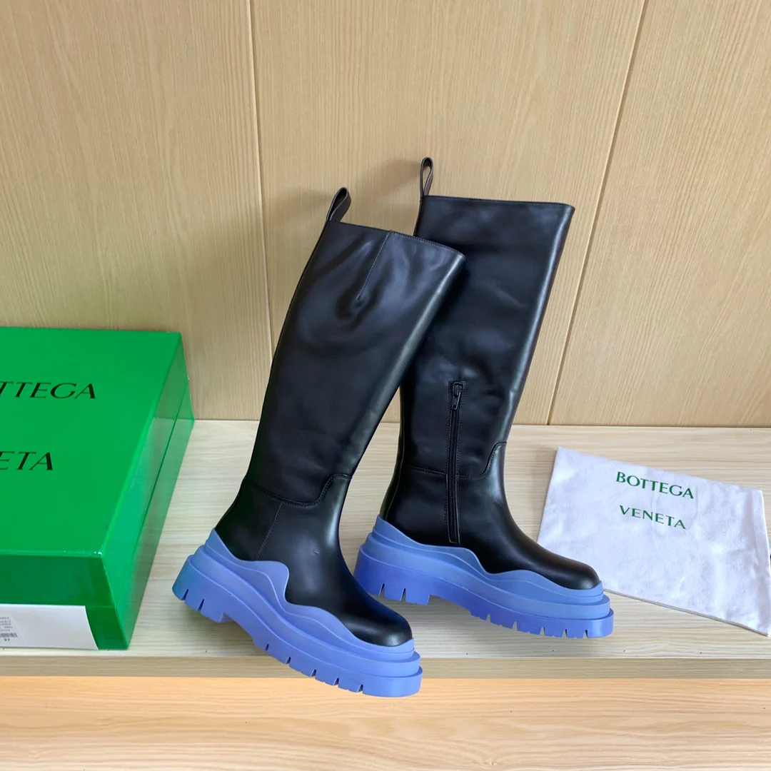 Новые высокие сапоги BV-22 осенне-зимняя коллекция - синяя подошва