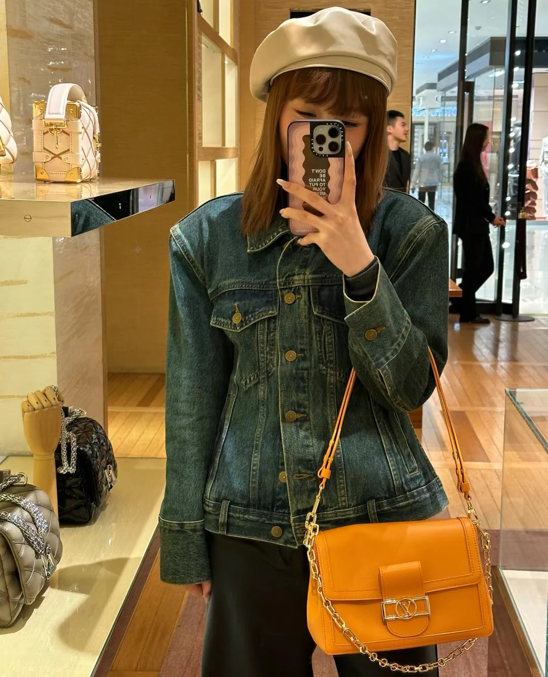 m25209-LV-dauphine-soft crossbody bag-caramel