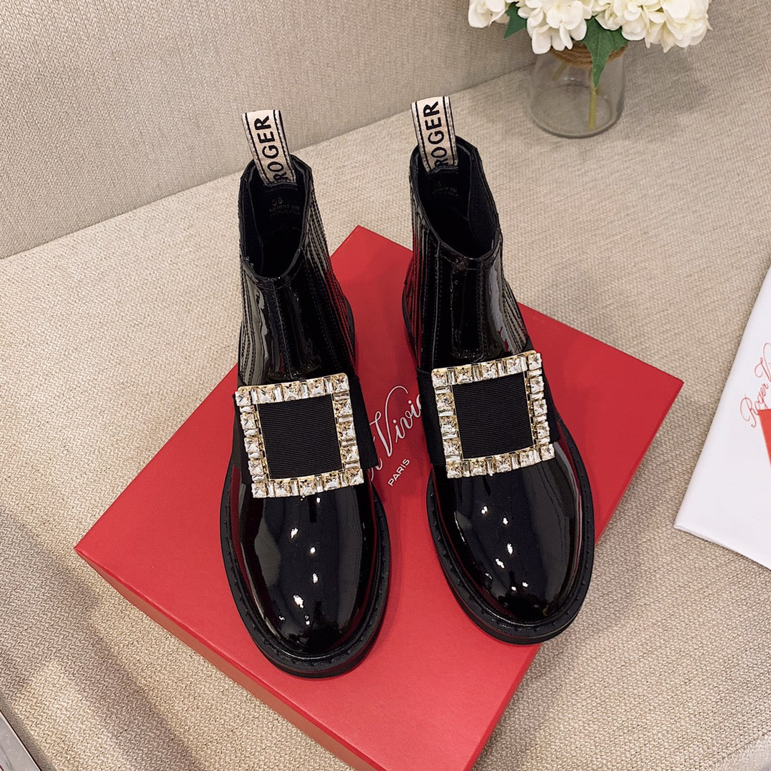 RV Shoes - 22ss - Ботильоны с пряжкой и стразами - Черные