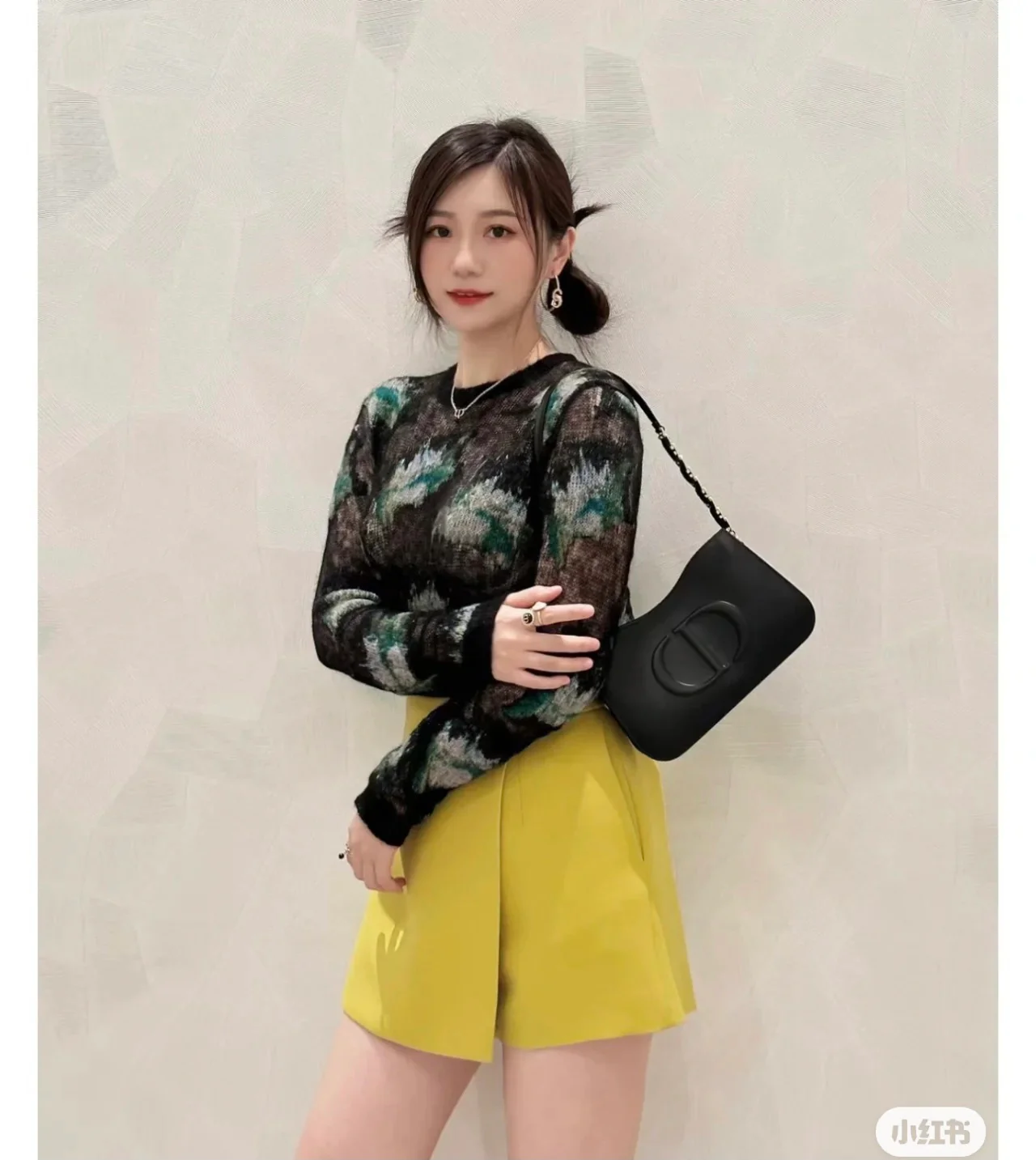 Сумка Dior на цепочке через плечо - черная