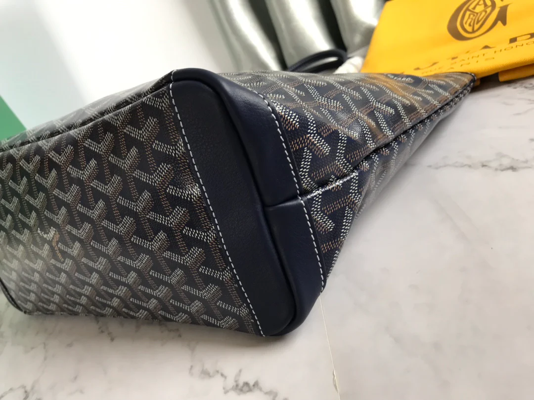 Маленькая сумка-тоут Goyard на молнии - темно-синяя