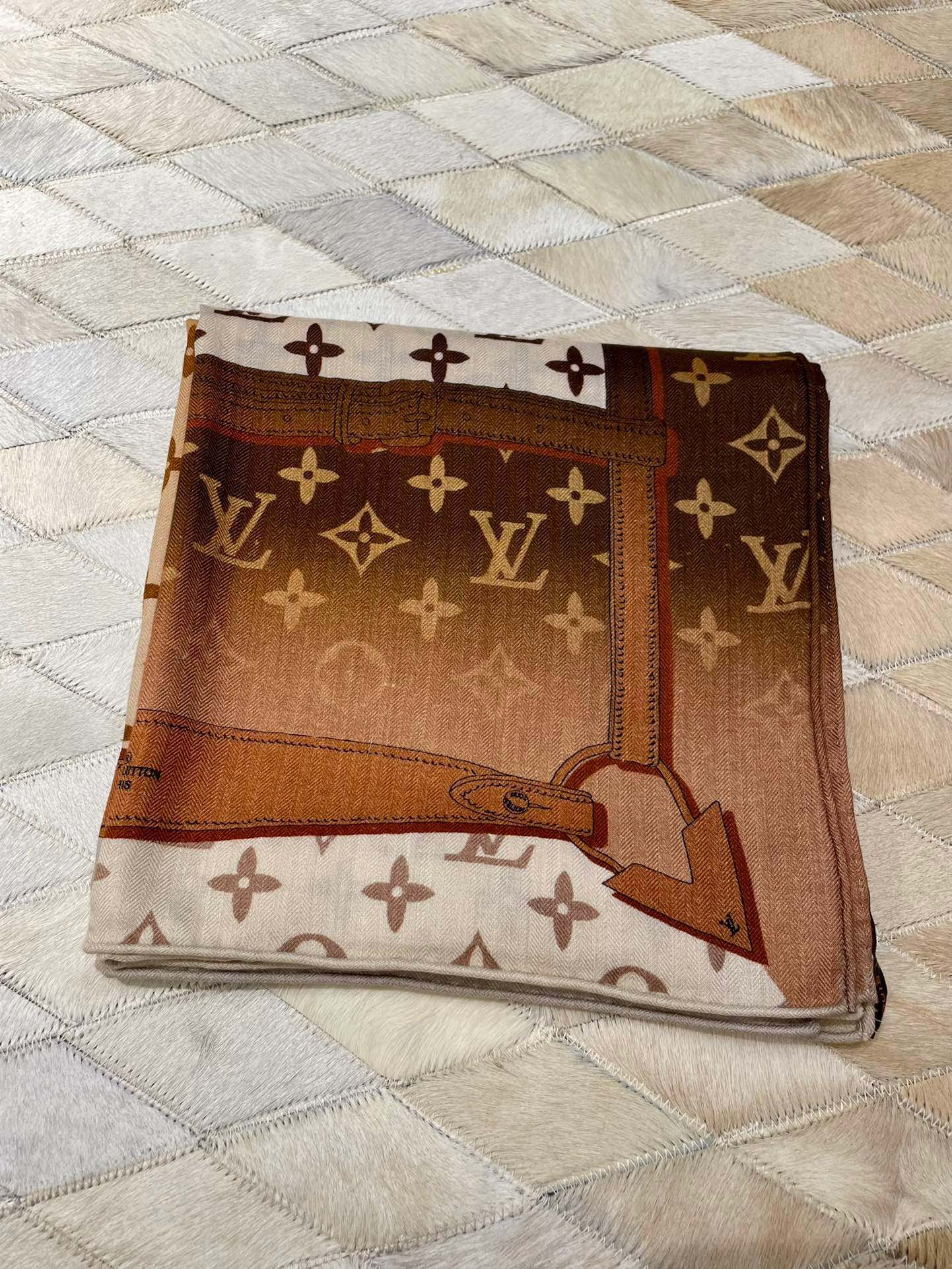 LV - Двусторонний шарф, 110 см - Детский флис, класс 2