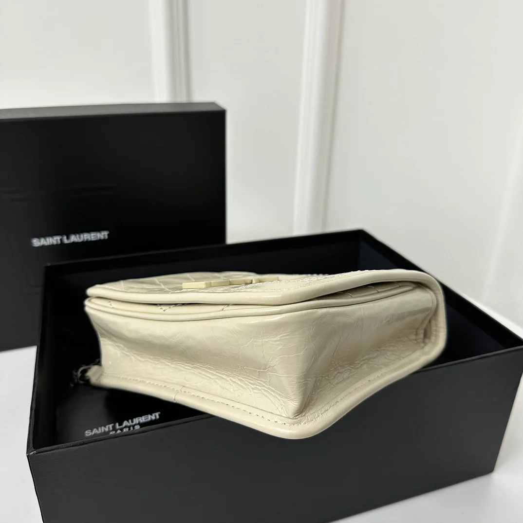 Мини-кошелек на цепочке YSL Niki, белый