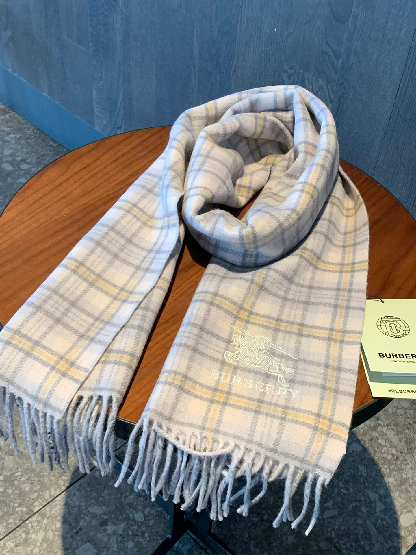 Классический кашемировый клетчатый шарф Burberry - 35 см - 190 см - 1