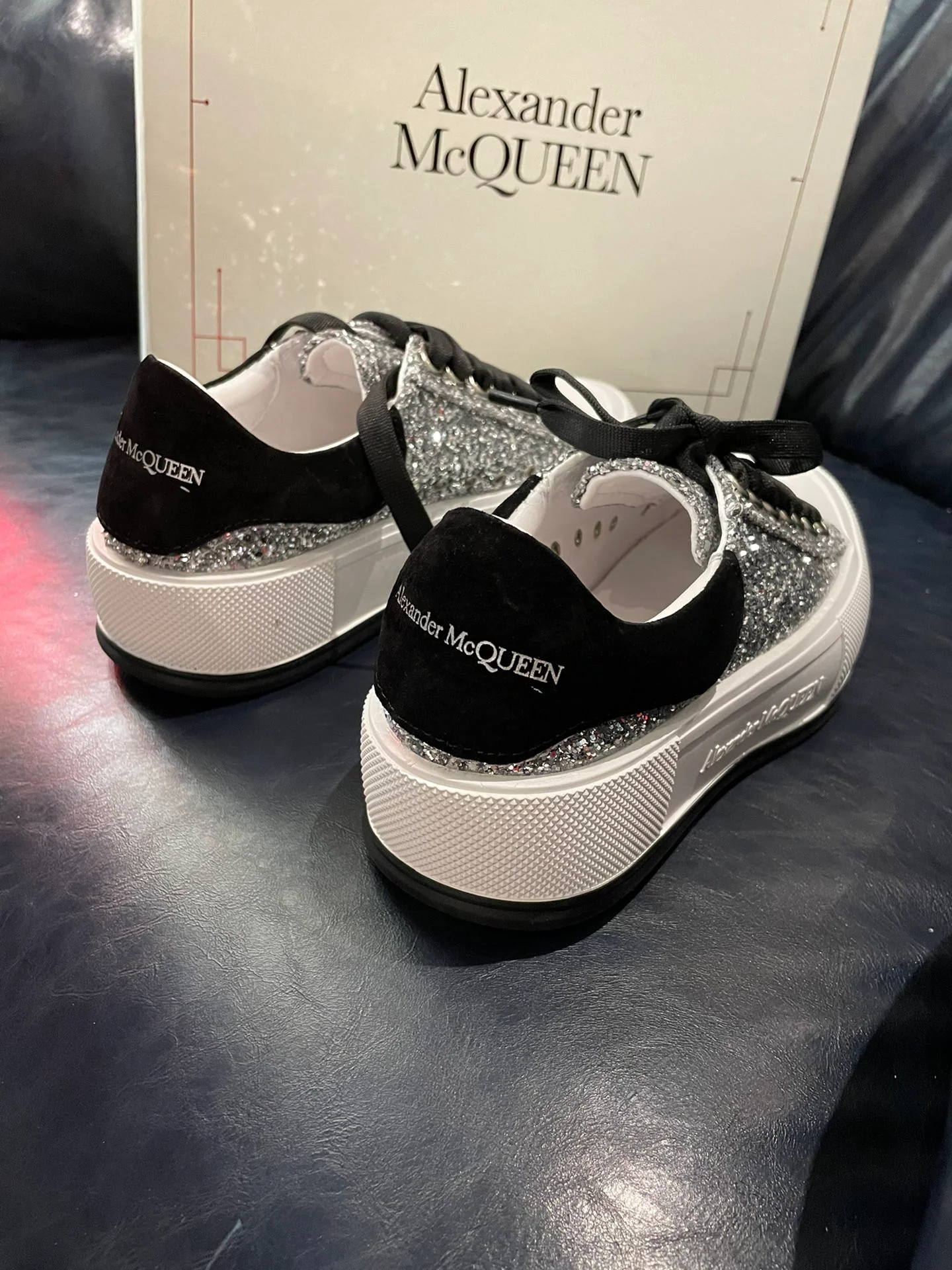 Туфли на платформе McQueen из парусины - 4