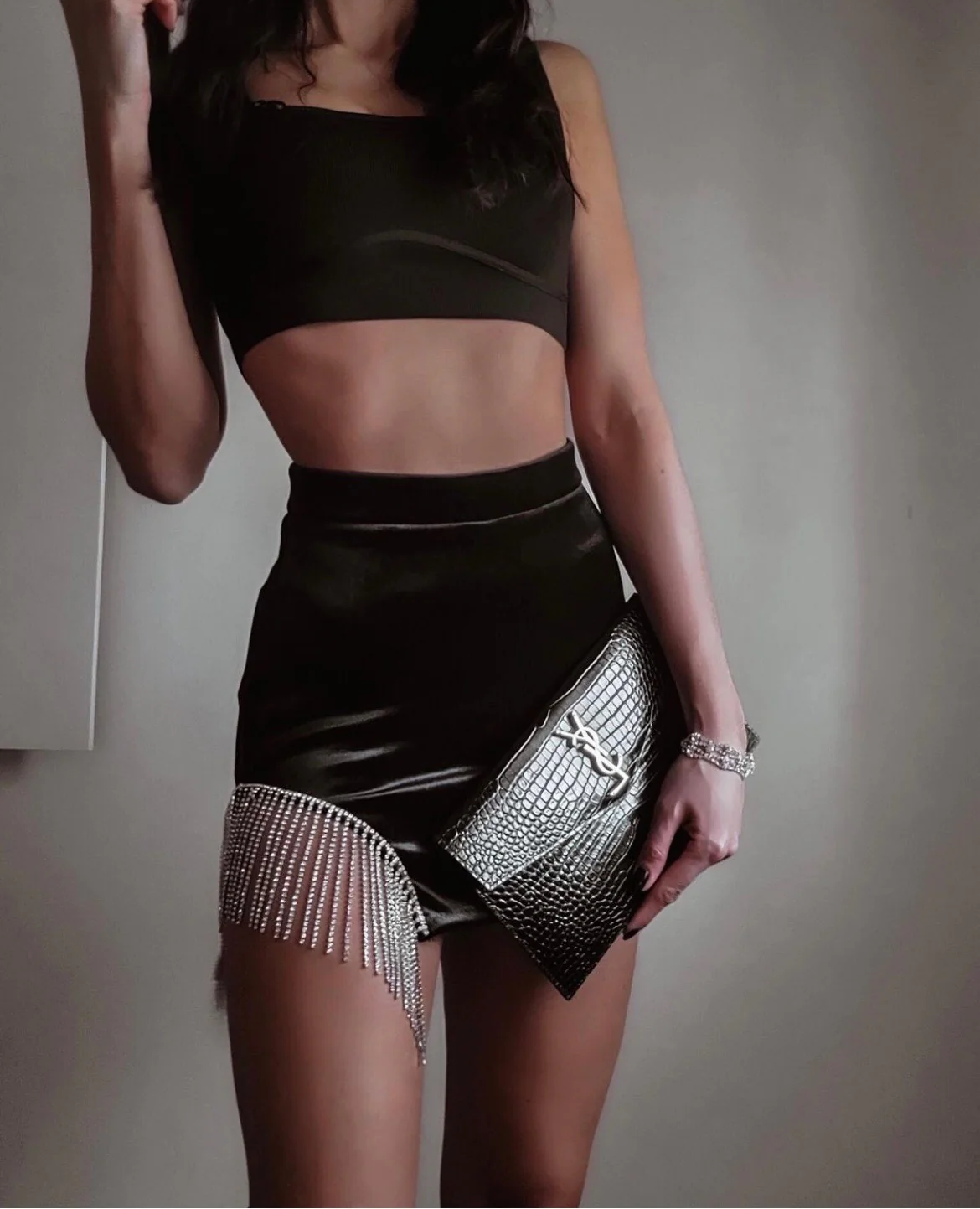 Клатч YSL с тиснением под крокодиловую кожу - 2 шт.