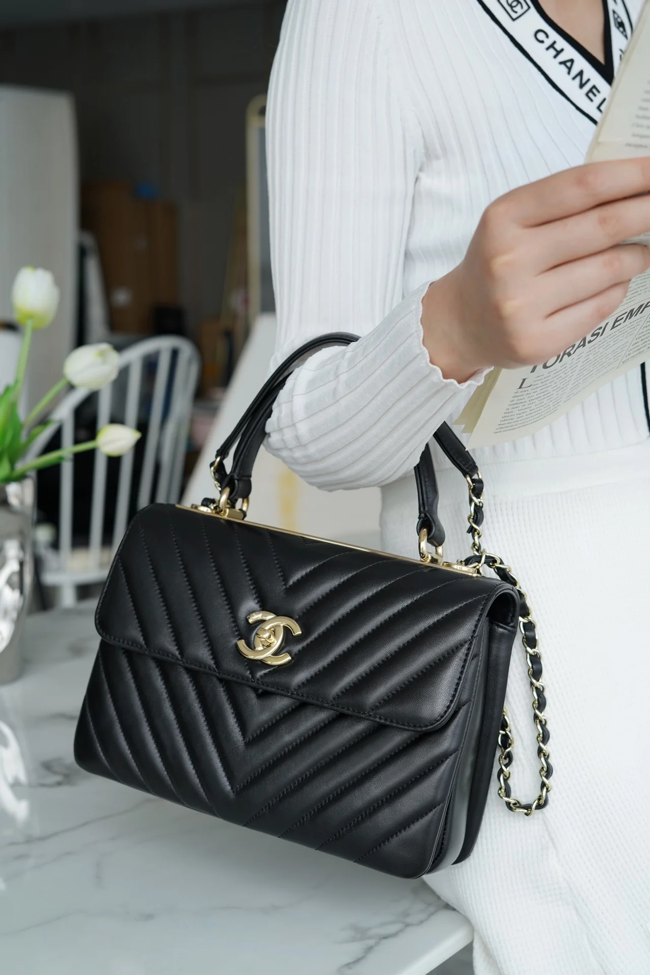 Chanel Trendy CC V Classic Black - 25cm