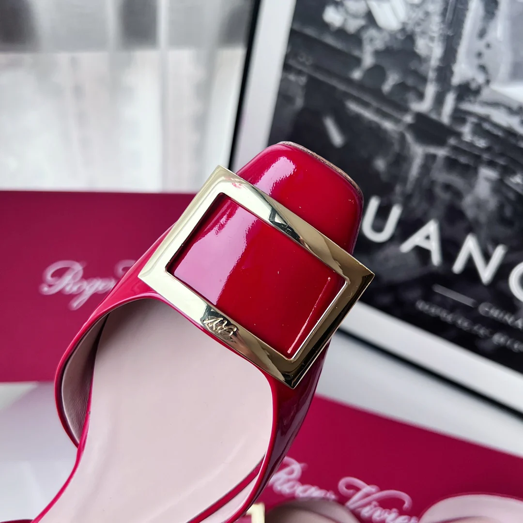 Обувь для автодомов - полые плоские туфли - красные