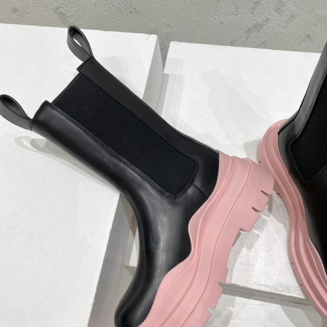 BV-22ss - Британские ретро-сапоги до середины икры - Унисекс - Черный